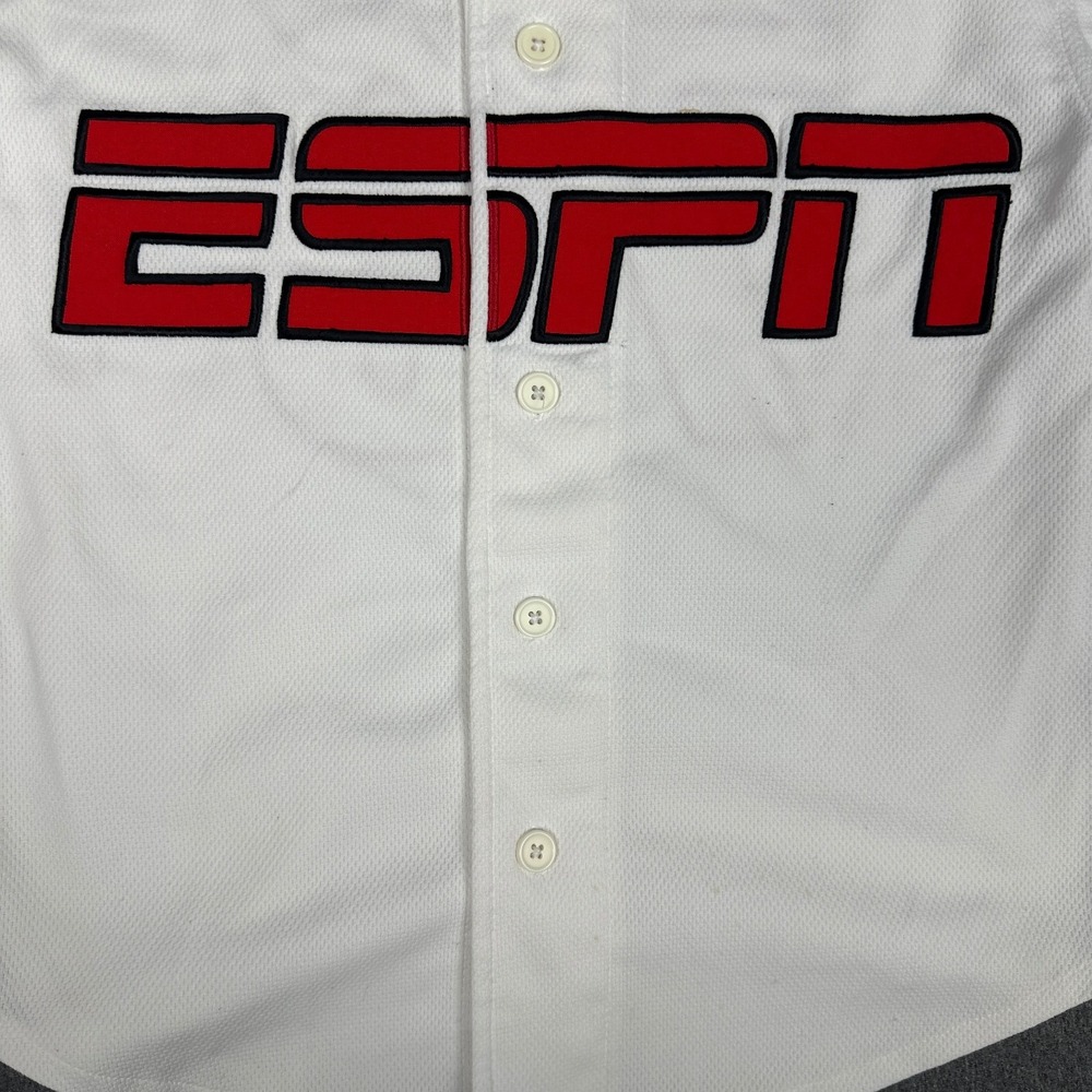 Vintage ESPN Zone Baseball Jersey #79 Baseball Tonight White Button Up Youth M - Picture 2 of 8